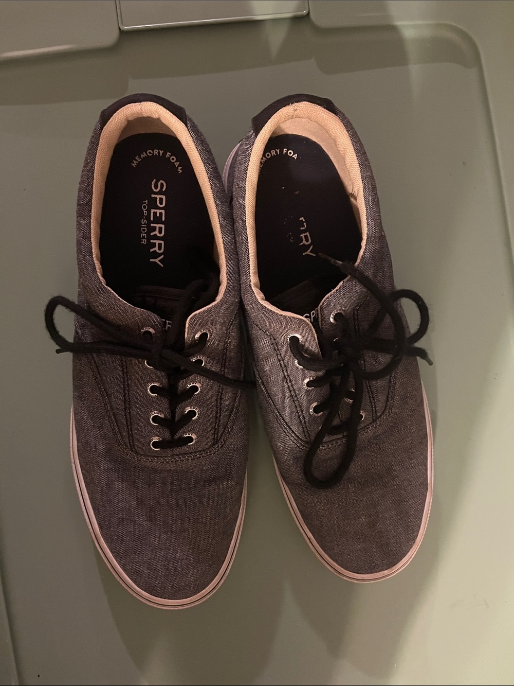 Sperry Men's Charcoal Canvas Lace-Up Boat Shoes